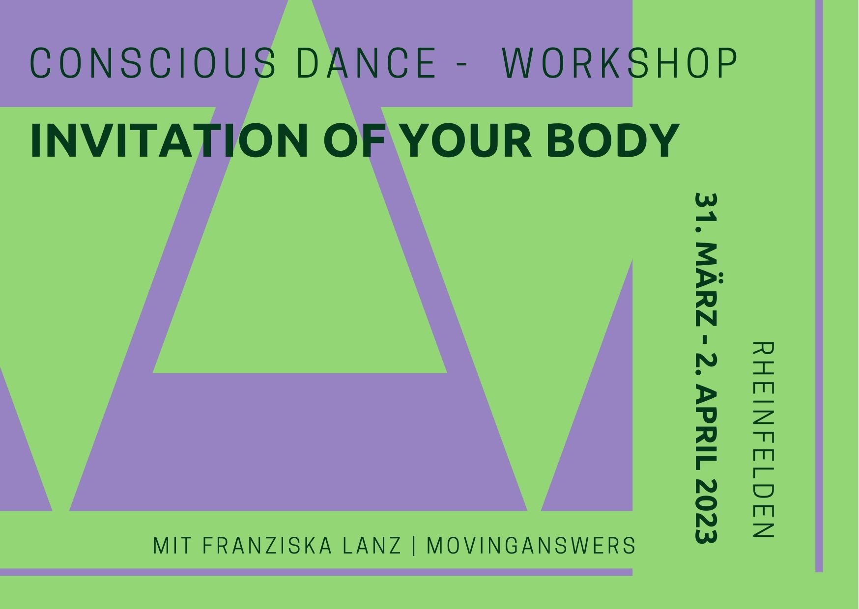 Flyer für den Workshop "Invitation of your Body" mit Franziska Lanz